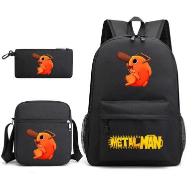 Imagem de Conjunto de mochilas, 3 peças de motosserras de desenho animado Mans Pochitas Kids School