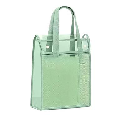 Imagem de Pasta Portátil Transparente À Prova D'água, Grande Capacidade, Bolsa de Documentos Expandível(Verde B)