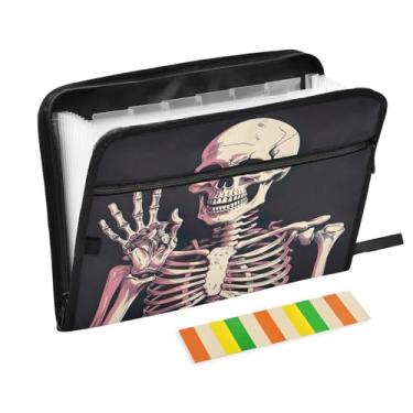 Imagem de Wassud Estrutura esqueleto 13 bolsos organizador de arquivos sanfonado pastas de arquivo expansíveis com abas e adesivos, tamanho carta A4 papel recibo documento pasta organizador para viagem de