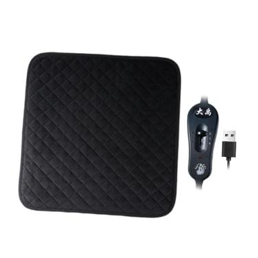 Imagem de Generic Tapete Aquecido para Gatos, Almofada Térmica para Assento, 45cm x 45cm, Quadrado, Almofada Aquecida para Cama, Cadeira de Escritório, para Filhotes de, Preto