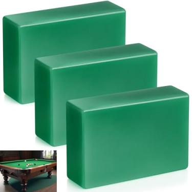 Imagem de Conelist 3 peças de mesa de bilhar bar de cera de abelha, 85 g cada cera de abelha para mesa de bilhar, costuras de ardósia, sala de jogos e furos de parafuso (verde)