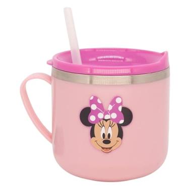 Imagem de Zonacriativa - Caneca Térmica Flip Minnie Mouse Disney (250ml) | Aço inoxidável, bpa free, alça ergonômica e canudo de silicone | Ideal para lanche e escolinha