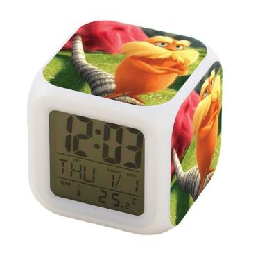Imagem de Despertador digital LED Loraxs Square 8x8x8cm para crianças