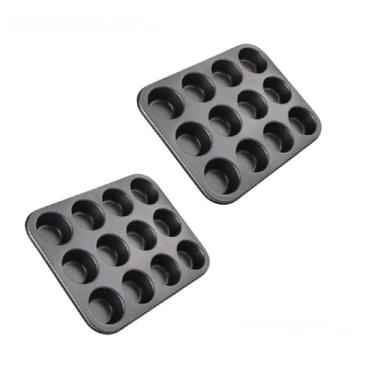 Imagem de Kit 2 Formas Cupcake Antiaderente 12 Cavidades Pão de Queijo Bolinho Empada Cupcake (12 Cavidades,1)