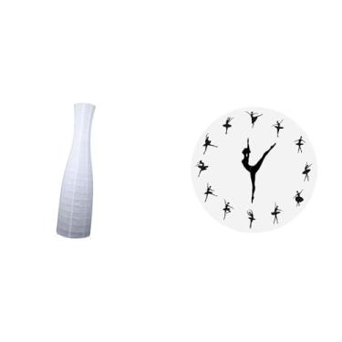 Imagem de Whtkoph Protetor de Abajur Minimalista de Papel para Quarto de Hotel Ou Sala de Estar com Relógio de Parede Silencioso com Uma Bailarina.