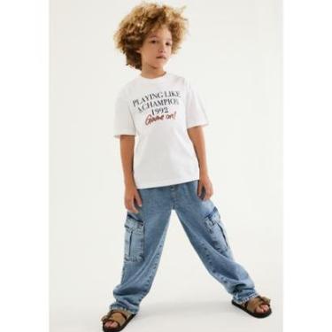 Imagem de Calça Infantil Menino Jeans Cargo-Masculino