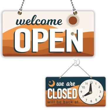 Imagem de PLIGREAT Placas abertas para dia e noite, placa dupla face, aberta e fechada, sinal de boas vindas para loja de varejo, bar, padaria, janela, decoração de parede, sinais de porta pendurada com