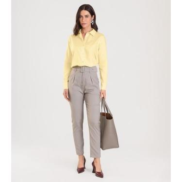 Imagem de Camisa Feminina manga longa Dianna Amarelo, M, Amarelo