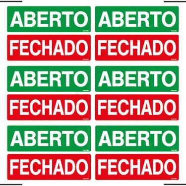 Imagem de Combo 6 Placas De Sinalização Aberto / Fechado 30x10 Ekomunike - P-30 