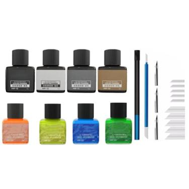 Imagem de MP-10~MP-29 40 g Tinta de revestimento de painel à base de água para painel de construção de modelos cor de destaque de linha (Hobby Tools) (MP-10,11,12,13,20,21,22,23(8 frascos) + 01B + 02B)