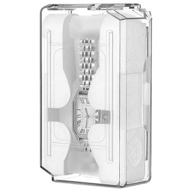 Imagem de Operitacx Caixa Transparente para Relógio Com Forro: Estojo para Guardar Relógios de Pulso Com um Compartimento, para Homens E Mulheres - Organizador Retangular Transparente para Exibir Relógios.