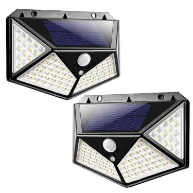 Imagem de Luminaria Solar 100 Leds Sensor Kit 2 Uni