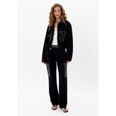 Imagem de Calça Jeans Reta com Recortes-Feminino