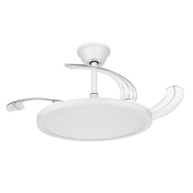 Imagem de Ventilador Retrátil Silencie Air Pro – 4 Pás 6 Velocidades Led 30W Controle Remoto Branco