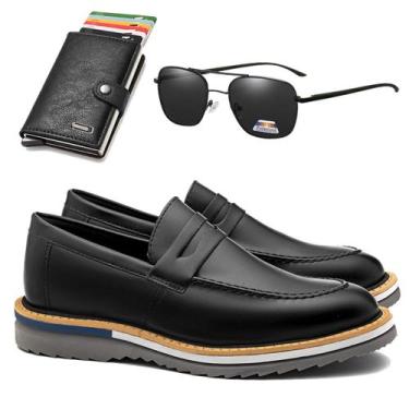 Imagem de Kit Sapato Masculino Casual + Óculos De Sol Carteira Pop Up - M3M, 38,