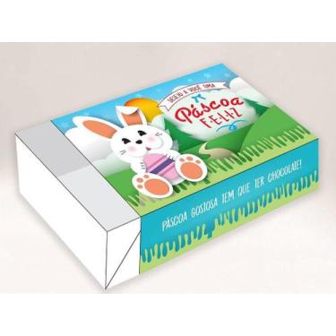 Imagem de Caixa Divertida Páscoa Coelho Ovo Ref. 868 - 6 doces com 10 un. Erika 