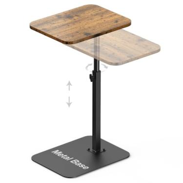 Imagem de Mesa de sofá giratória de altura ajustável com base de metal pesado