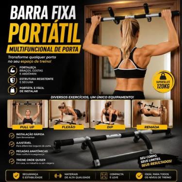 Imagem de Barra Fixa Portátil Multifuncional de Porta para Musculação - Genérica