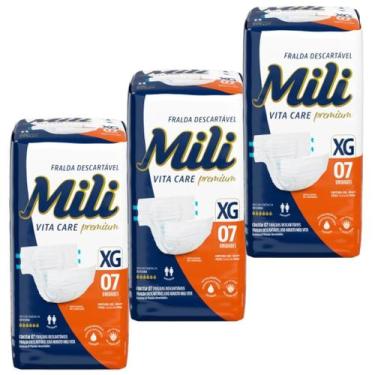 Imagem de Fralda Geriátrica Mili Vita Care Premium XG - 3 Pacotes com 7 (21 Fral