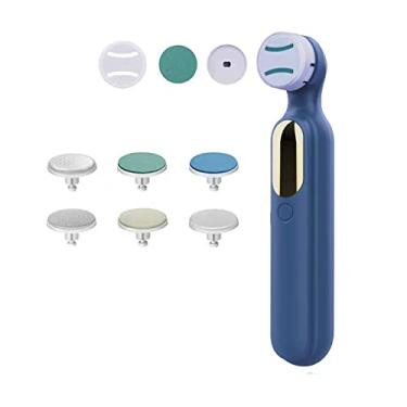 Imagem de Moedor de unhas elétrico usb máquina de polimento manicure pedicure ferramentas 6 peças cabeças de substituição de moagem de unhas para removedor de esmalte, limpeza, cutículas duras remoção de pele morta Elitzia ETVO1E (dark bule)