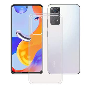 Imagem de FZYM Capa fina transparente para Redmi Note 11 Pro, capa protetora macia para telefone com proteção de TPU flexível para Redmi Note 11 Pro (6,7 polegadas)