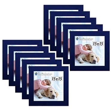 Imagem de Kit 10 Porta Retrado Molduras 15x15 Azul