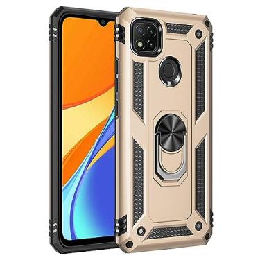Imagem de Armadura à prova de choque para Xiaomi 9 9T 9A 9C NFC Case Capa de telefone para Redmi Note9 Pro Ring Stand Bumper Silicone Phone Back Cover, Gold, For NOTE9 PROMAX