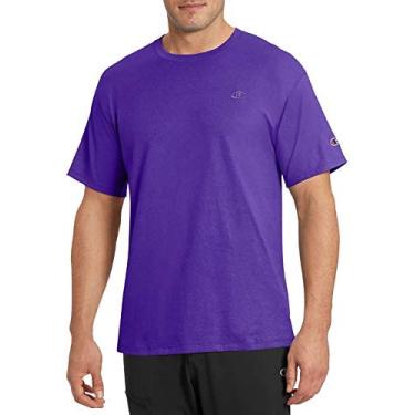 Imagem de Champion Camiseta masculina unissex de algodão para homens e mulheres, camiseta clássica (reg. ou grande e alto), Roxo Pr, XXG