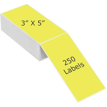 Imagem de Etiquetas térmicas de envio de 7,6 cm x 12,7 cm, etiquetas de codificação de cores removíveis com adesivo forte, adesivos imprimíveis para códigos de barras, caixa móvel, inventário (250 peças,