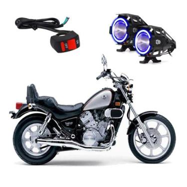Imagem de Par Farol de Milha Angel Eye U7 Azul para Moto Kawasaki Vulcan 750CC 1