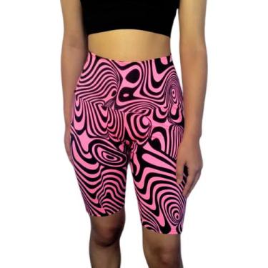 Imagem de Bermuda Feminina Justa Cós Cintura Alta Estampas Sortidas Suplex Pp ao