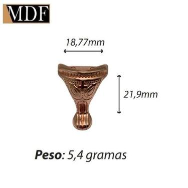 Imagem de Pezinho Medio para Caixa e Bandeja Cobre - ATACADÃO DO ARTESANATO MDF