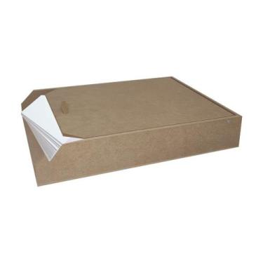 Imagem de Porta Papel Sulfite 23x31x5,5 Mdf Madeira - ATACADÃO DO ARTESANATO MDF