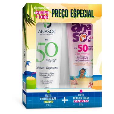 Imagem de Kit Anasol FPS 50 Corpo 120g + FPS 50 Kids 100g