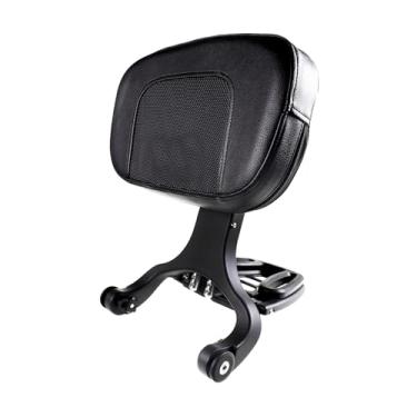 Imagem de Encosto Sissy Bar ajustável para motocicleta com bagageiro dobrável adequado para Harley/Indian/BMW R18/Honda (preto)
