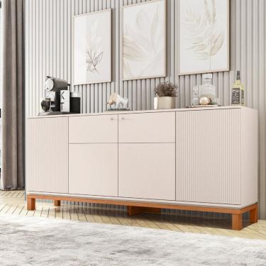 Imagem de Buffet para Sala de Jantar 6 Portas Mondrian Off White/Freijó