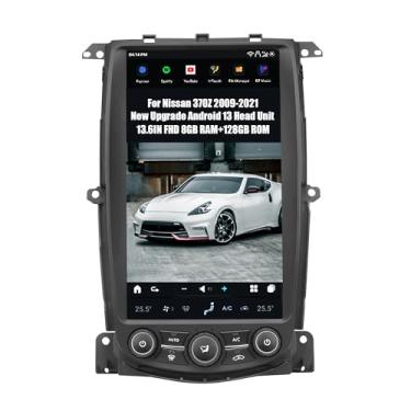 Imagem de AUCARAUTO AuCar 2025 Unidade principal de rádio automotivo Android 13 para Nissan 370Z 2009-2021, tela estilo T de 13,6 polegadas, reprodutor de vídeo estéreo multimídia para carro, navegação GPS, 8