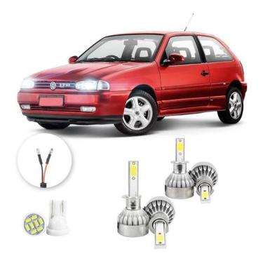 Imagem de Lampadas Led Volkswagen Gol Gti 1996 A 2000 H3 H1 20000lm - V10, Branc