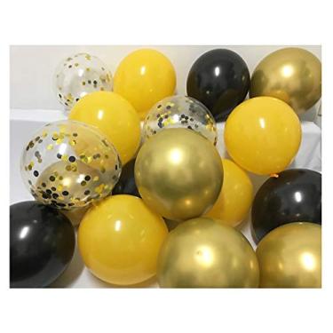 Imagem de Bamonos Black Yellow Gold Balloons - Bee day Party Balloons for Baby Shower Birthday Gender Reveal Graduation Decorations 12inch 60packs