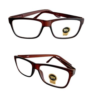 Imagem de Armação Óculos Grau Perto Justin Emborrachado Marrom Para Leitura (+1.75)