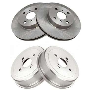 Imagem de TRQ Kit de 4 discos de freio dianteiro e tambor de freio traseiro para Prizm Corolla
