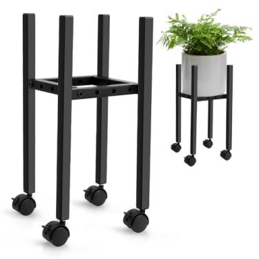 Imagem de FYY Suporte Ajustável Para Plantas Com Rodas - Vasos De Flores Canto Metal Ambientes Internos/Externos 8 A 12 Polegadas, Decoração Moderna Sala Estar, Presente Ideal Jardinagem