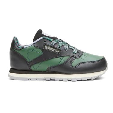 Imagem de Reebok Tênis de couro clássico Harry Potter para bebês meninos, Preto noturno/verde clube/cinza sólido, 8 Infant