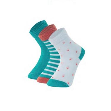 Imagem de KIT 3 PARES DE MEIAS CANO MEDIO BEBÊ,INFANTIL Mash, Azul turquesa escu