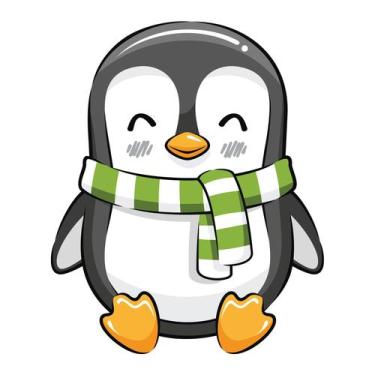 Imagem de Adesivo de Pinguim para Geladeira Cachecol 25x16cm - Quartinhos
