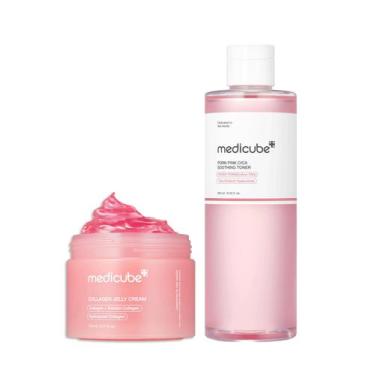 Imagem de Skincare Medicube Pink Glow: Duo Toner (110ml) + Creme - Cuidados para