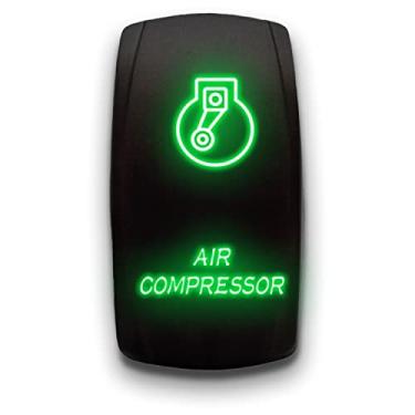 Imagem de Compressor de ar V.1 - Verde - STARK Interruptor basculante de LED gravado a laser de 5 pinos com luz dupla - 20A 12V ON/OFF