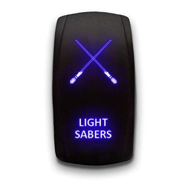 Imagem de STARK Sabres De Luz - Interruptor Balanço Led Gravado A Laser Blue 5 Pinos Duplo 20A 12V Liga/Desliga