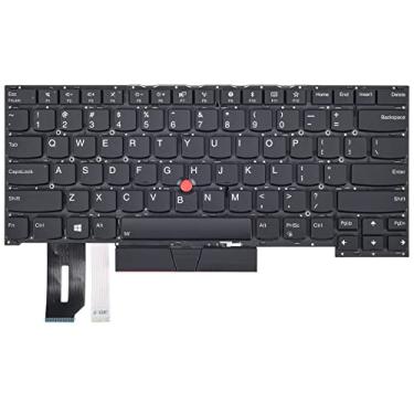 Imagem de Teclado de substituição para laptop Lenovo Thinkpad T490s T495, Thinkpad P1 Gen 3 2, Thinkpad X1 Extreme Gen 3 2 1 Series, teclado de substituição Thinkpad T490s com layout dos EUA retroiluminado