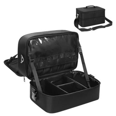 Imagem de OCHEAL Estojo de maquiagem extragrande, 001_Preto, L, Estojo de maquiagem portátil